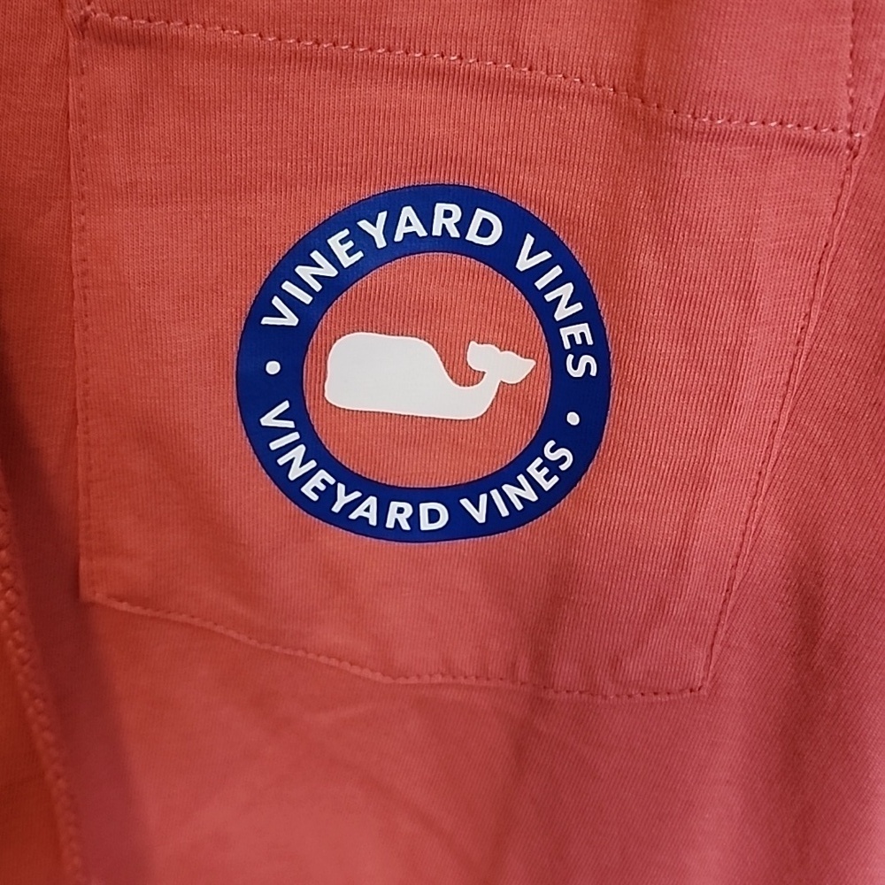 Vineyard Vines Long Sleeve Logo Pocket Tee Hoodie Med - Picture 2 of 4